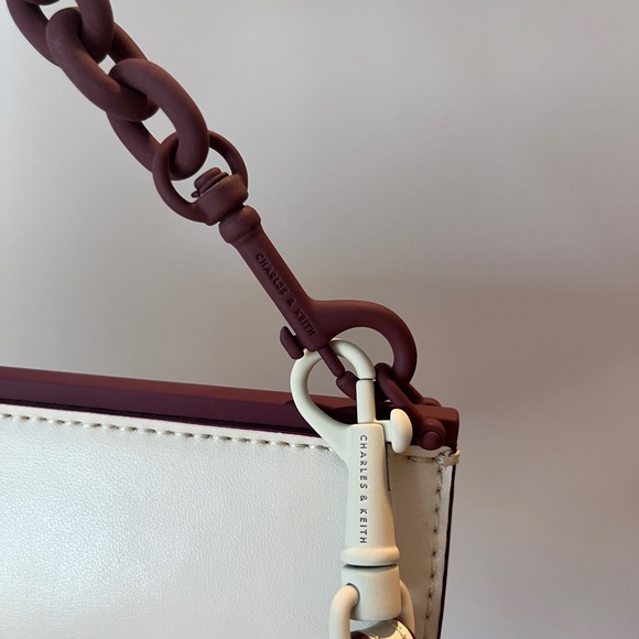 Charles Keith Two-Tone Half Moon Clutch - Picture 3 of 5